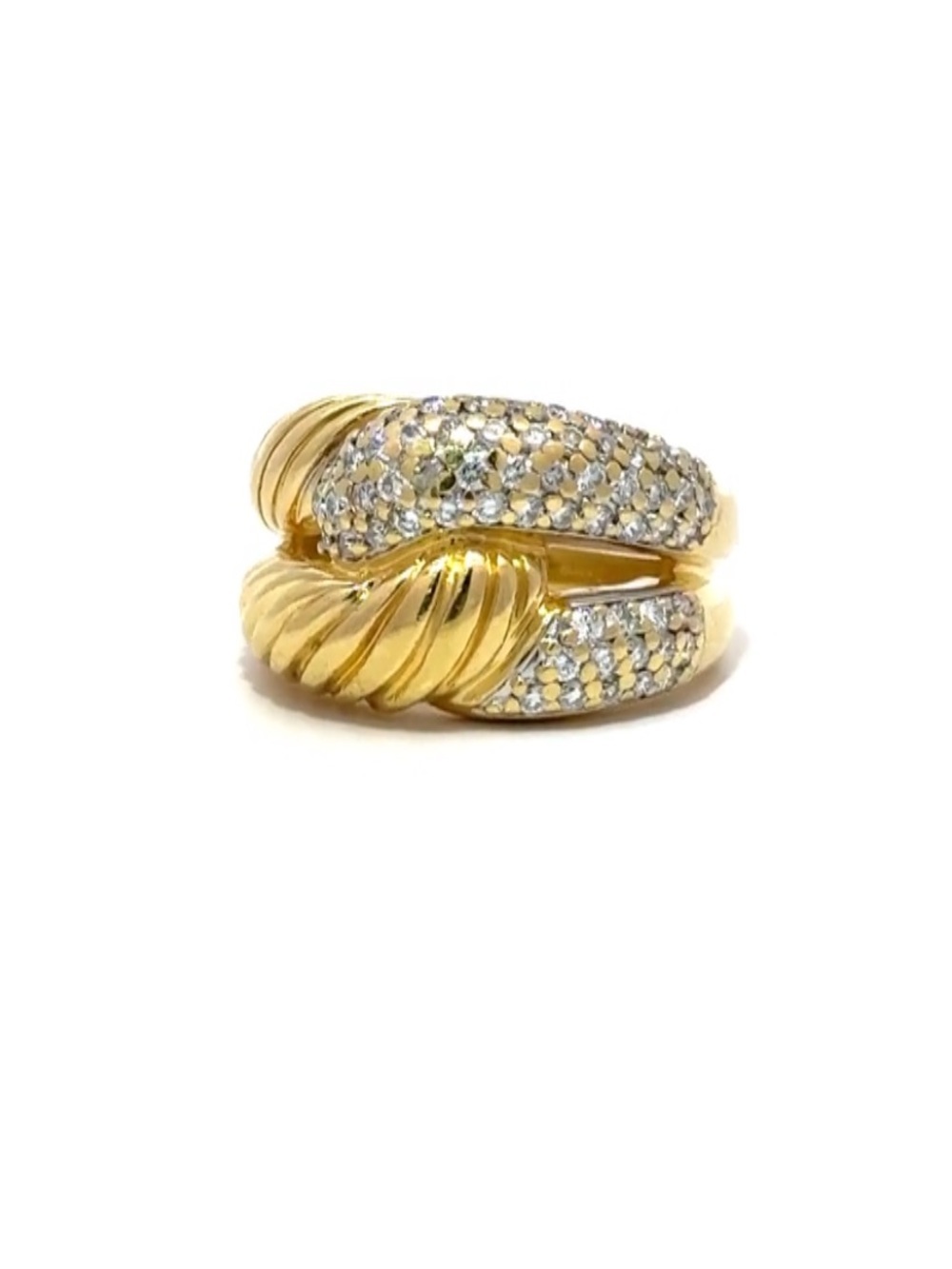 DAVID YURMAN 18K GOLD LABYRINTH DIAMOND RING size 7.5
